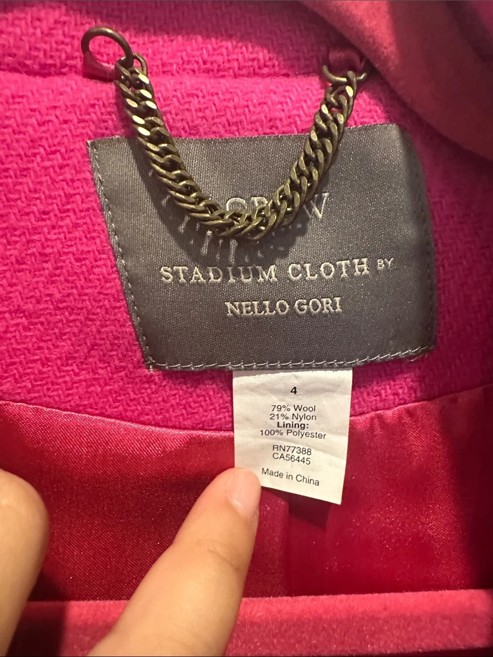 J. Crew Fuscia Peacoat size 4 - like new - Picture 3 of 7